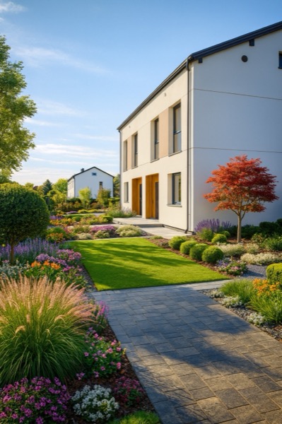 Wizualizacja — ogród i ścieżka